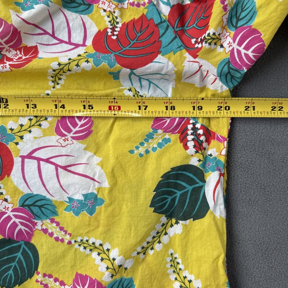 Boden Popover Top Floral Long Sleeve Leaves‎ Blouse UK 10 Sz US 6 Yellow - Picture 8 of 10